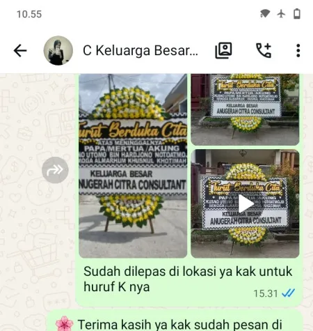 Pengiriman Papan Bunga Duka Kresek